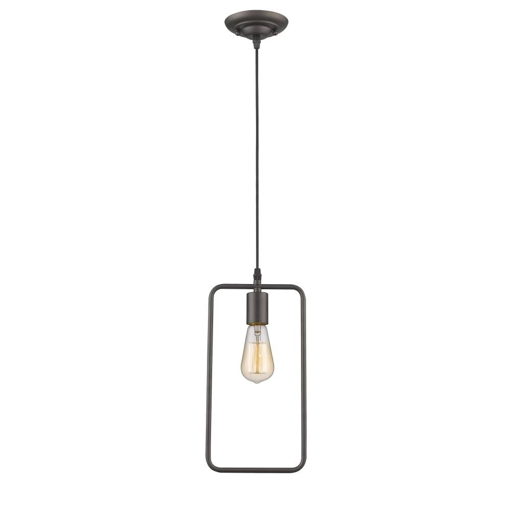 IRONCLAD Industrial-style 1 Light Rubbed Bronze Ceiling Mini Pendant 7 Wide (1)