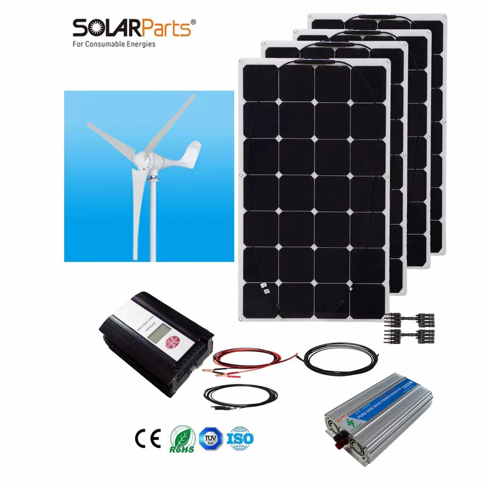 Boguang 1x 600W wind turbine+4x100W Solar Wind Hybrid 