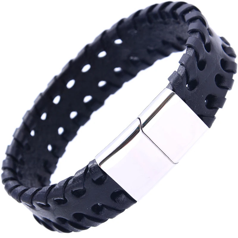 New Leather bracelet Weave Cowhide Rope Bracelets for Women Men