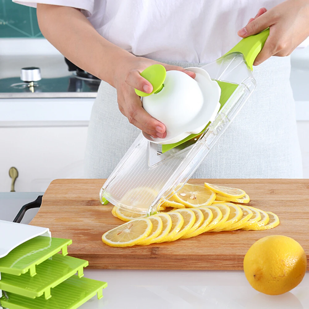 

4 Blade Adjustable Mandoline Slicer Fruit V Slicer Vegetable Julienne Cutter Lemon Slicing Tool Kitchen Accessories