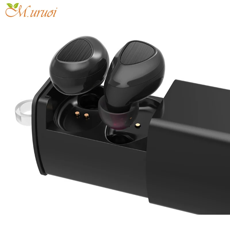 

M.uruoi Mini Wireless Bluetooth V4.1 Earpiece Hands Free Mini Bluetooth Headset With Charging Station Sport For iphone Earphone