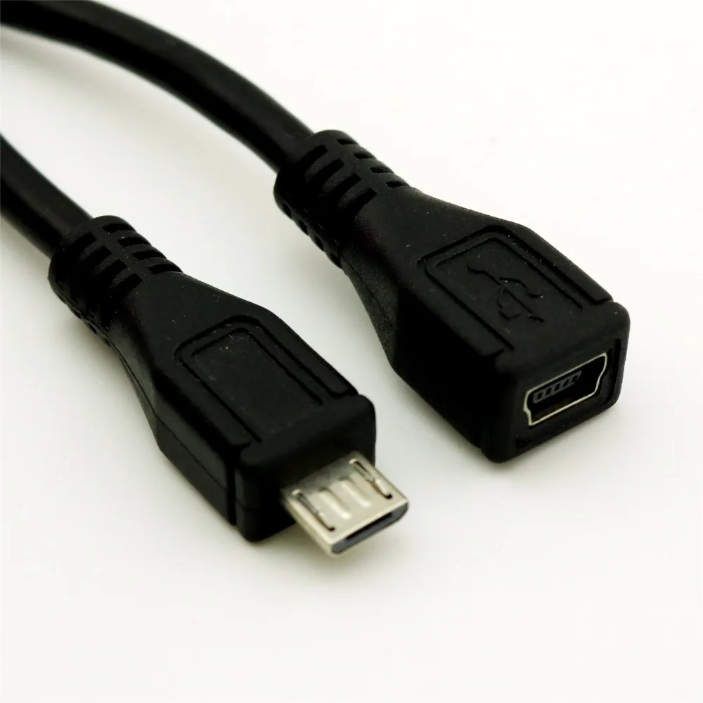 10 قطعة USB 2.0 البسيطة B 5 دبوس الإناث إلى المصغّر USB الذكور شاحن بيانات تحويل كابل محول 30 سنتيمتر