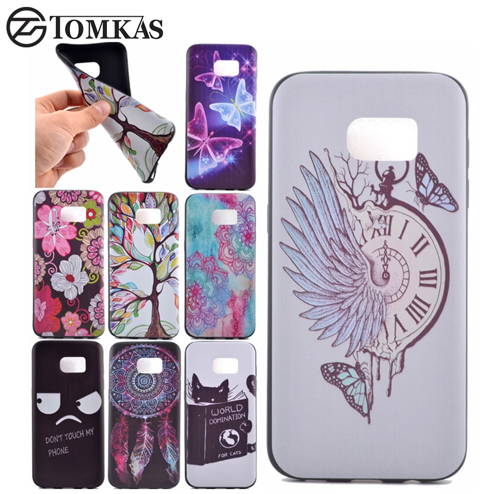 

TOMKAS Soft Silicone Case For Samsung Galaxy S7 S7 Plus Slim Cat Butterfly Cover Coque For Samsung Galaxy S7 Edge Case TPU