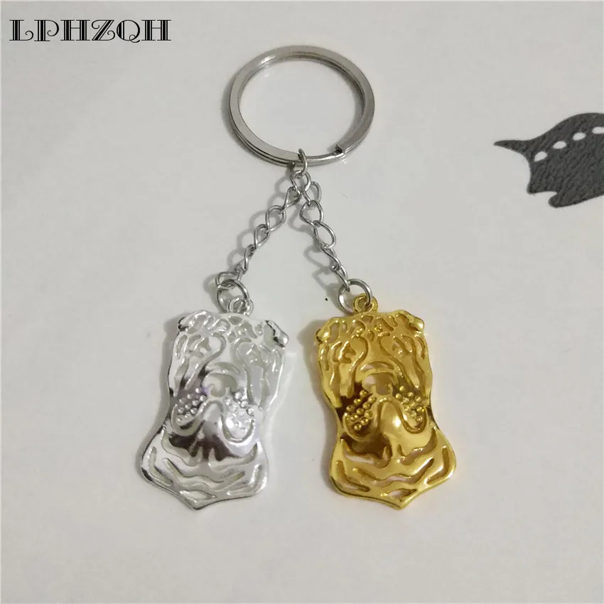 LPHZQH Fashion Trendy Dog Jewelry Car Key Chain Chinese Shar Pei Bag Charm Pendant Accessories Gift Keyring Popular | Украшения и