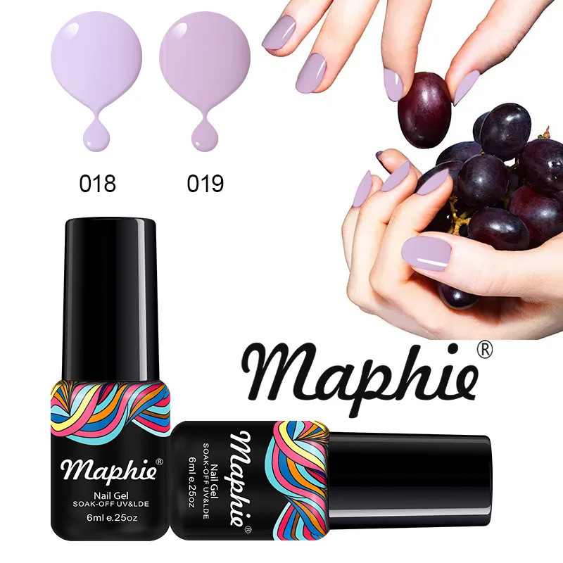 Maphie 2Pcs/Lot Purple Color Series Gel Polish Led UV Nail Art Fashion Salon Long Lasting Pro Enamel | Красота и здоровье