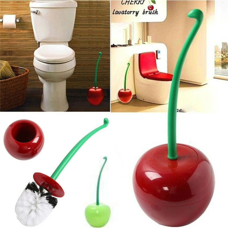 Creative Lovely Cherry Shape Lavatory Brush Toilet Holder Set | Дом и сад