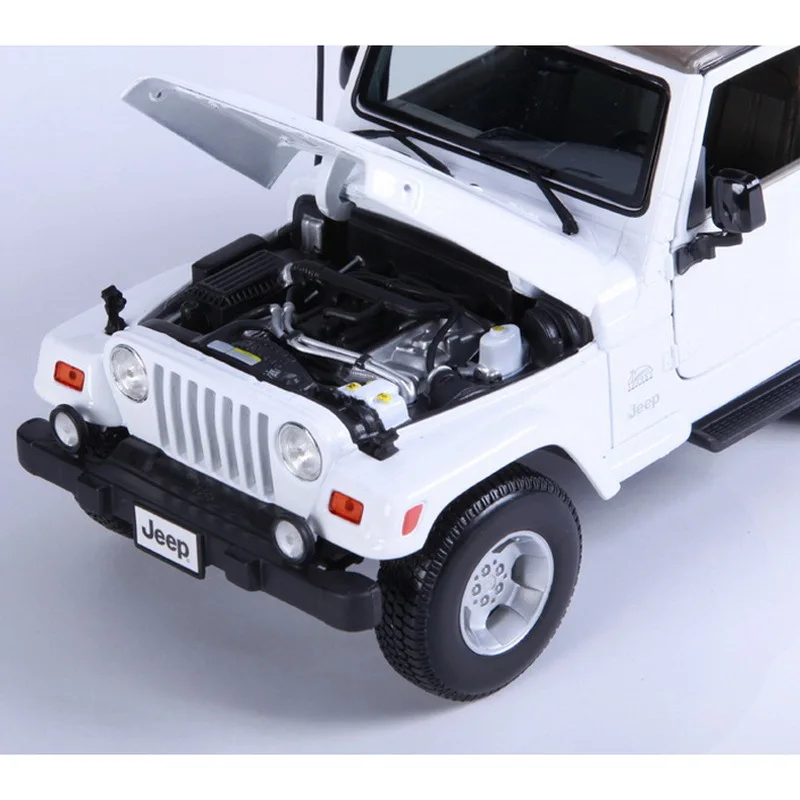 1:18 весы для Jeep Wrangler Sahara модель автомобиля SUV имитация сплава Игрушечная модель автомобиля с рулевым колесом управление передним колесом Рулевое управление