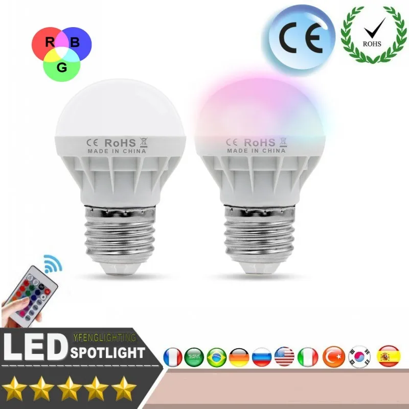 ZUCZUG светодиодные лампы RGB AC85 265V E27 E26 прожекторы сценические ночные светильники