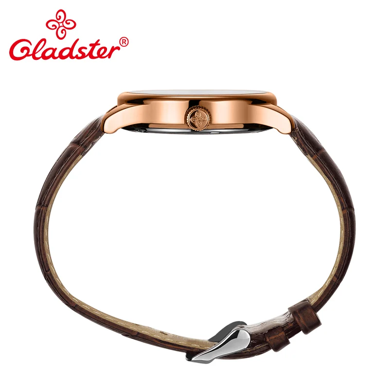 Мужские наручные часы Gladster роскошные японские кожаные Наручные MIYOTA с сапфировым