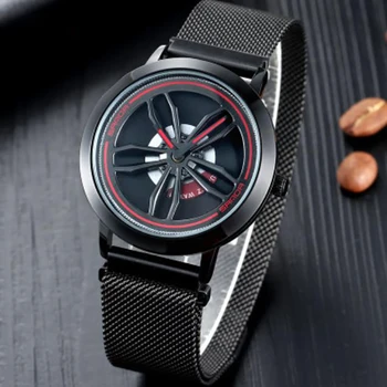 

Lucky Watch Rotate Dial Men Watches Top Brand Luxury Quartz Mesh Watch Men Fashion Business Wrist Watches For Gift Boyfriend