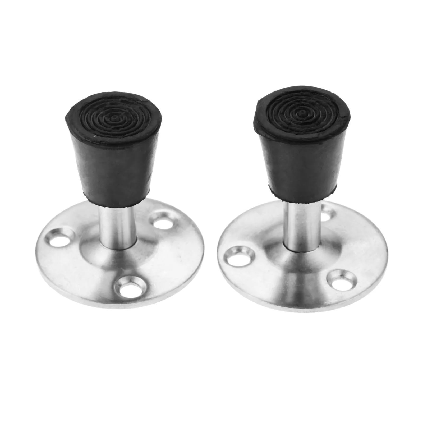 DRELD 2Pc Wall Mount Door Stops Stainless Steel Door Stopper Holder