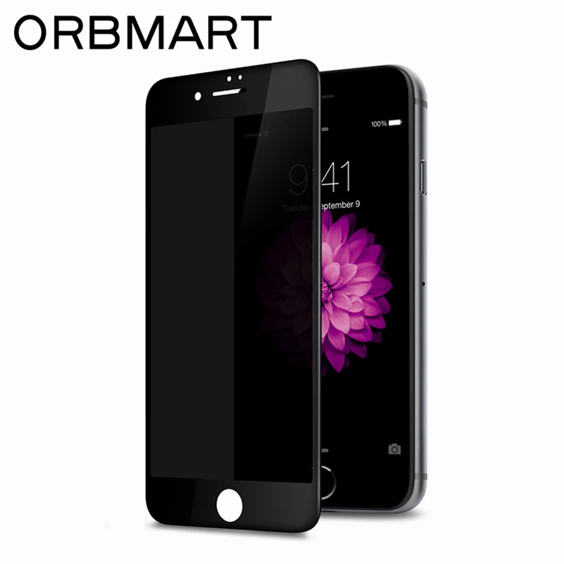 

ORBMART Full Size Cover Anti Shield Privacy Film Screen Filter Tempered Glass Screen Protector For iPhone 6 6s 7 7 Plus
