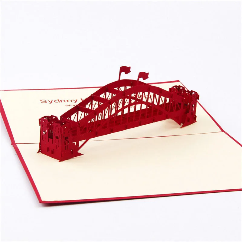  3D Laser Cut Handmade Sydney Harbour Bridge Paper Invitation Greeting Cards PostCard Business Birth - 32794611767