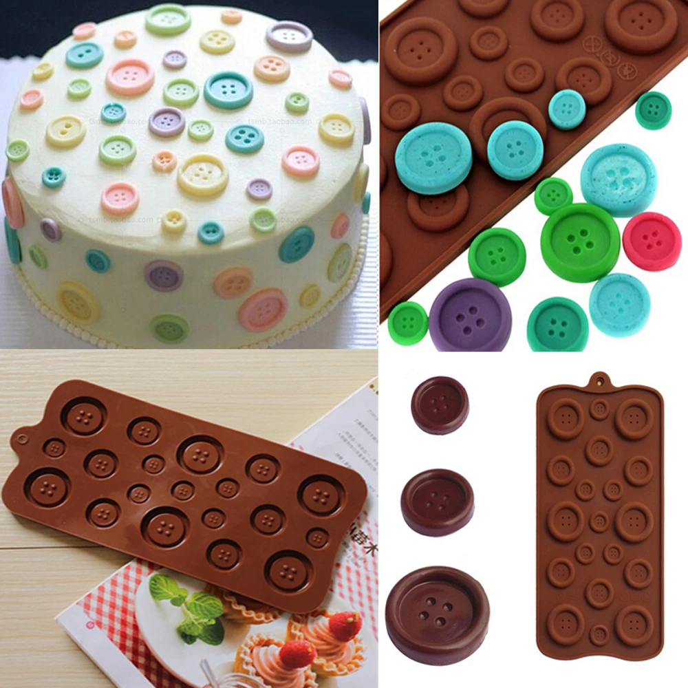 

Buttons Shape Cake Chocolate Mold DIY Silicone Baking Mold