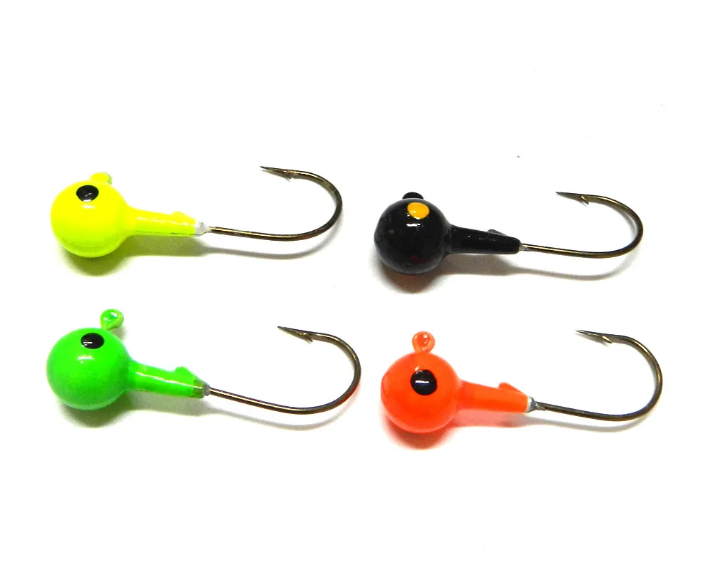 50 pcs 4CM 7G Lead head Fishing Hooks Jig Mixed colors fishing Bait for