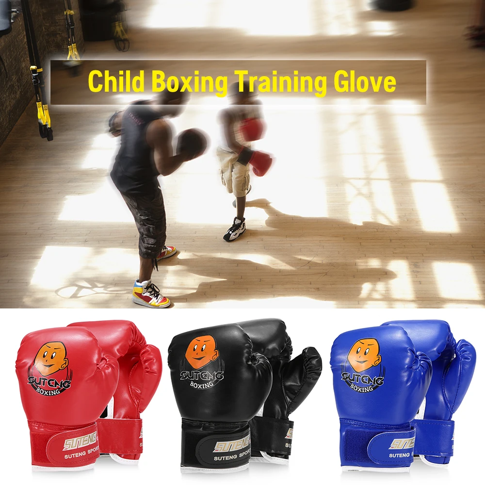 1 Pair Kids Children Kickboxing PU Leather Boxing Training Punching Gloves