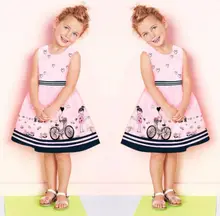 2016 New Pink Baby Kids Girls Sleeveless Princess Party Gown Dress 3~4Y