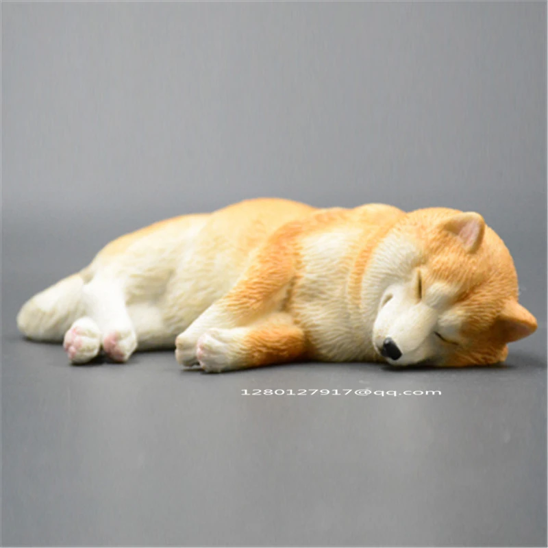 シミュレーションかわいい子犬像柴犬睡眠位置アクションフィギュアコレクタブルモデルおもちゃの車の装飾 15 センチメートルギフト P945 Aliexpress