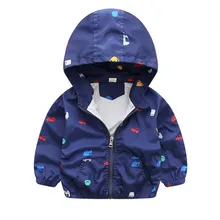 

Summer & Autumn Baby Boys Girls Jackets Spring Cartoon Graffiti Children Coat Hooded Windbreaker Toddler Kids Outerwear Clothing