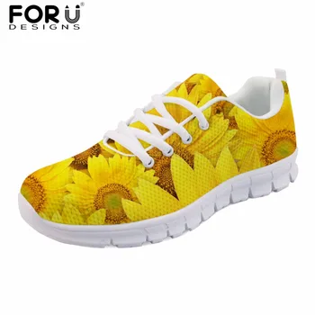 

FORUDESIGNS 3D Flower Printed Female Comfortable Spring Shoes Flat Women Casual Brand Lace-up Shoes Woman Chaussures Femme Flats