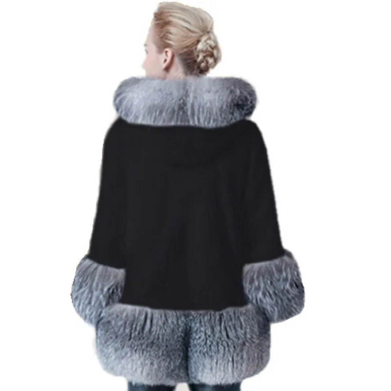Long Fourrure Plus Épais Parkas Blanc En Manteau 2018 noir Hiver Cuir De Casual Et Femmes Chaud Fausse Taille Veste Capuchon Survêtement La Mode Femelle À U0w5xWgpvq