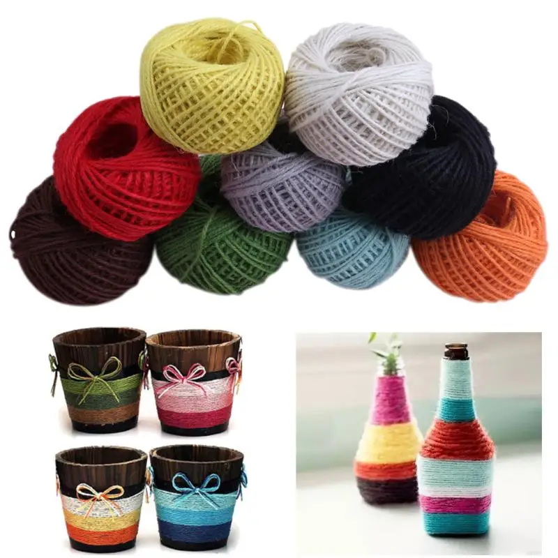 

50m 2mm Knitting Jute Rope Twine Rustic String Cord Rope DIY String Crochet Yarn for Sewing Accessory Colorful Yarn