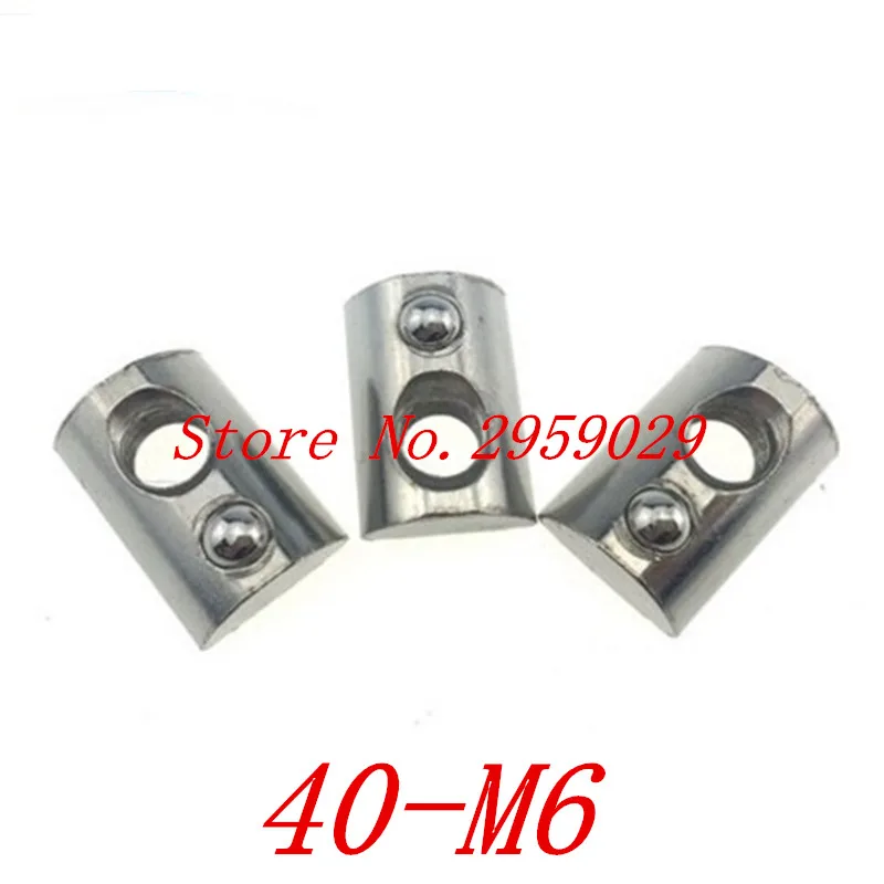 50pcs 40 M6 M6 T Spring Nut Half Round Elasticity Spring Nut Block for 4040 Aluminium Profilein