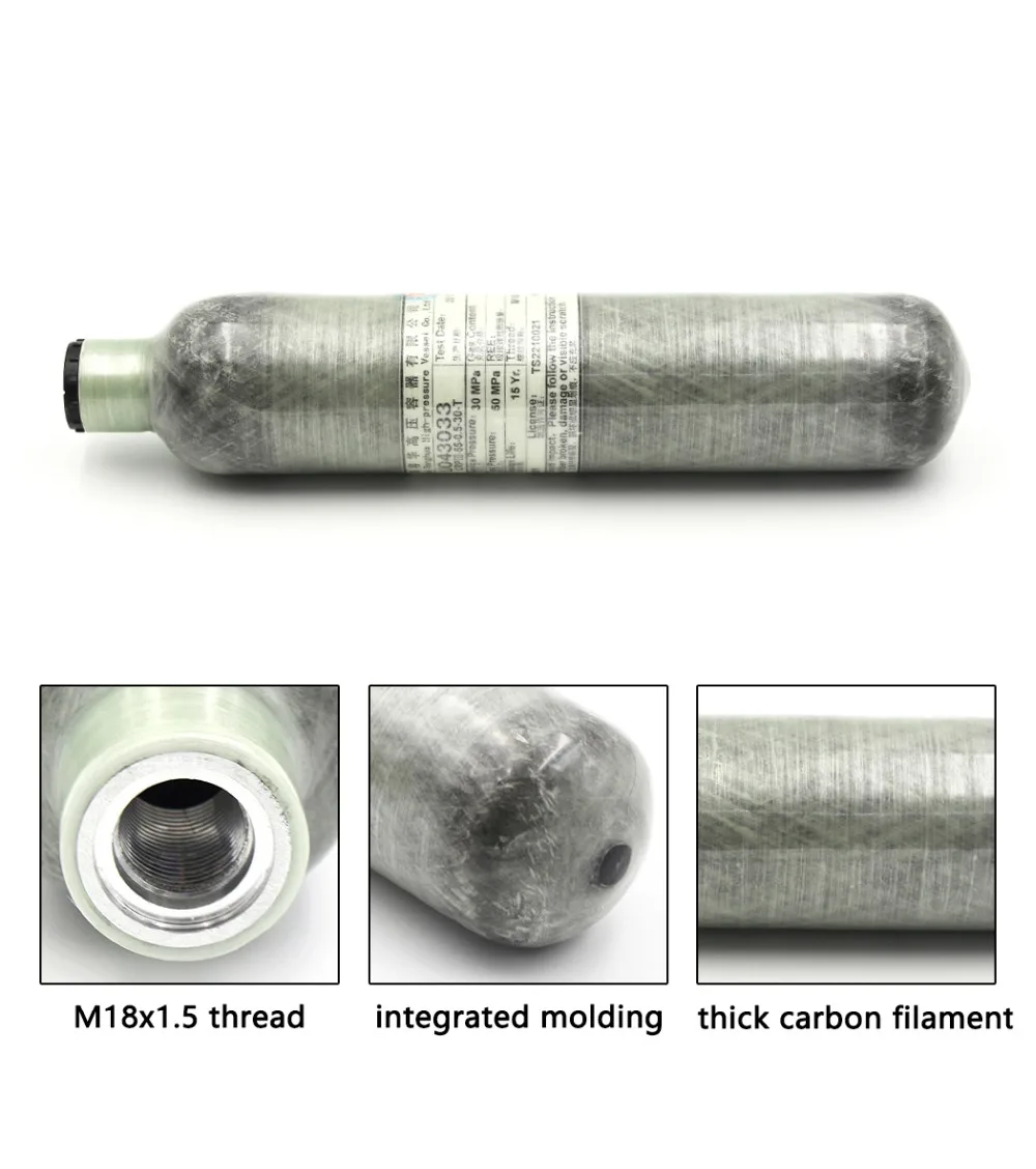 Емкость для пневматики с предварительной накачкой, для пейнтбола M18x1.5 углерод высокого давления волокна Танк 0.35L 0.5L оболочка из