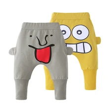 Новинка года; штаны в клетку с милым рисунком для маленьких мальчиков; штаны-шаровары; брюки для малышей