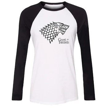 

Game of Thrones House Stark Direwolf Winter Is Coming Design Womens Ladies Printing T shirt Graphic Tee Shirt Cotton Tshirts