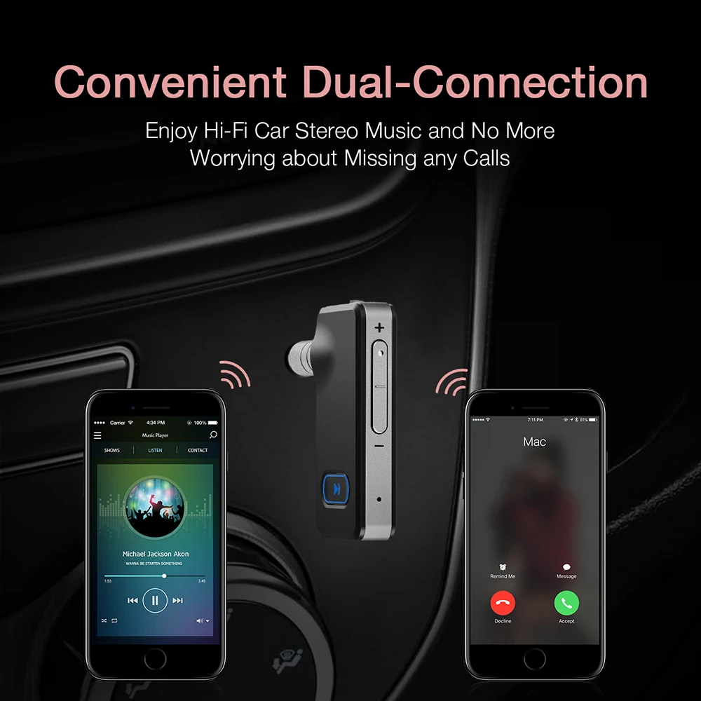Адаптер Mpow Bluetooth 3 5 мм BH129 обновленный приемник для быстрой зарядки аудио стерео