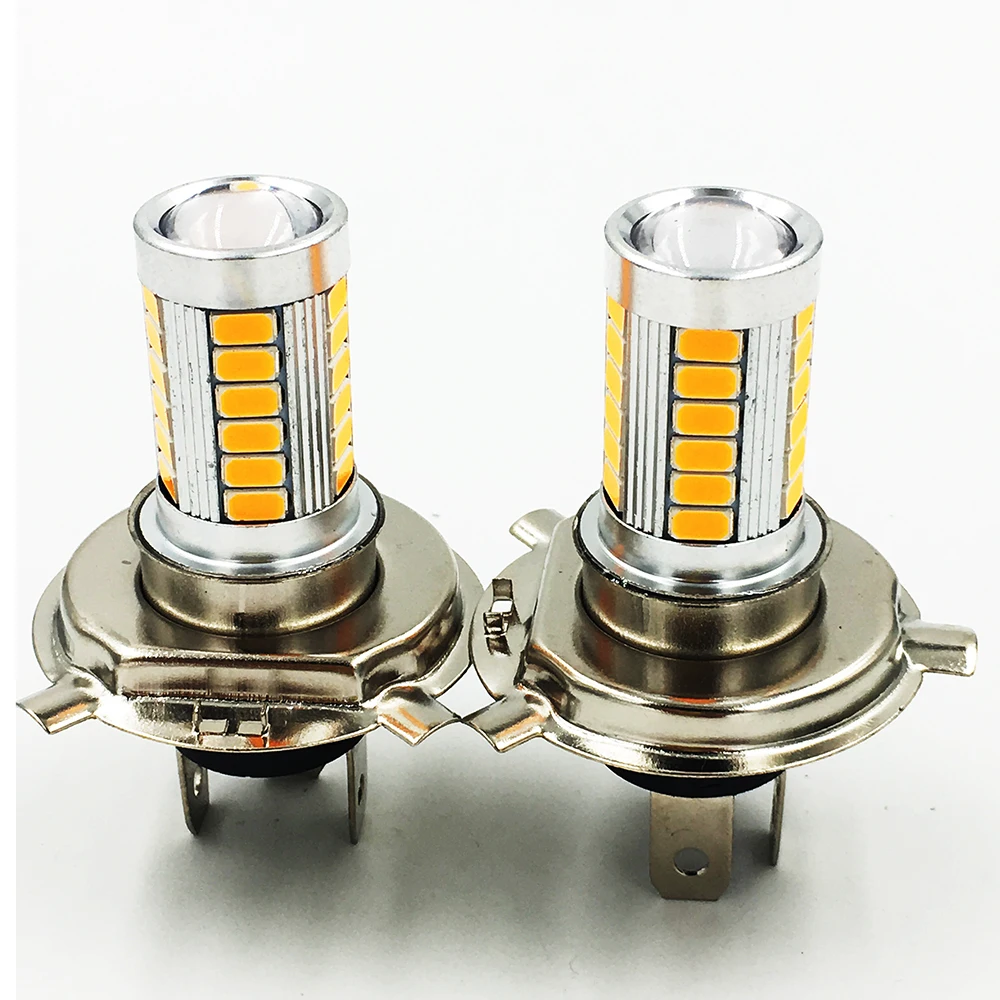 2PCS H7 33 SMD 5630 Led Car Turn Brake DRL Driving Lamp Auto Rear Reverse Bulbs Orange Red