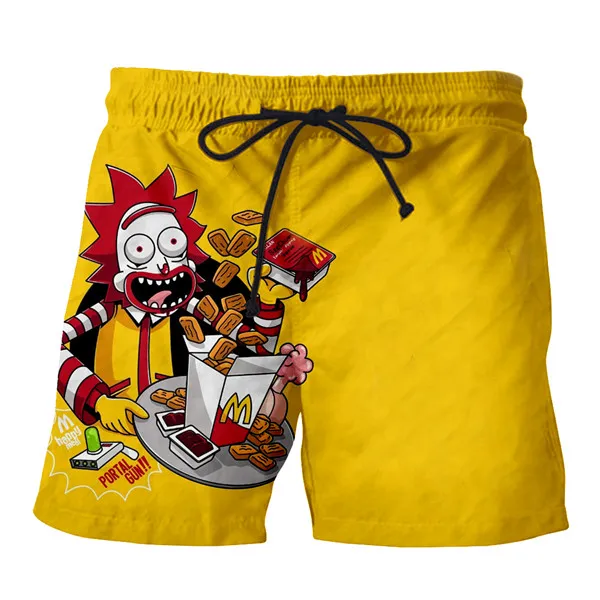 PLstar Космос унисекс 3D принт Рубашки домашние Рик и Морти шорты для Для мужчин летние пляжные модные штаны короткие штаны дропшиппинг - Цвет: color as picture