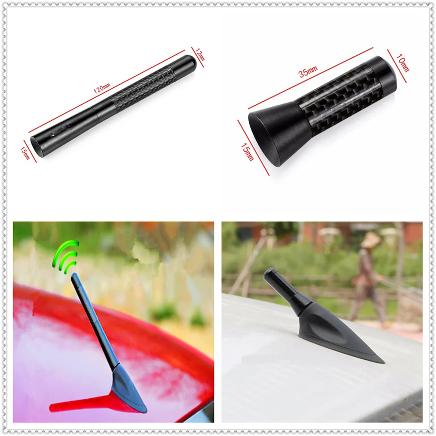 

Car universal 3.5/12cm Carbon Fiber roof Metal Short Radio signal Antenna for Audi A4 Avant A4 Cabriolet A6L A8L TT TTS Any Cars