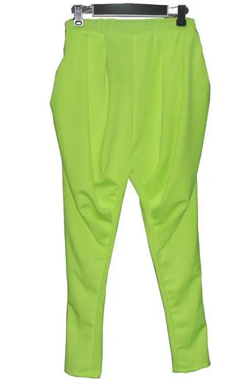 Зеленый певица костюмы 1 Штаны мужчин 1 Штаны человек этап брюки Люминесцентные штаны-шаровары мужские Штаны обеспечивают пользовательские