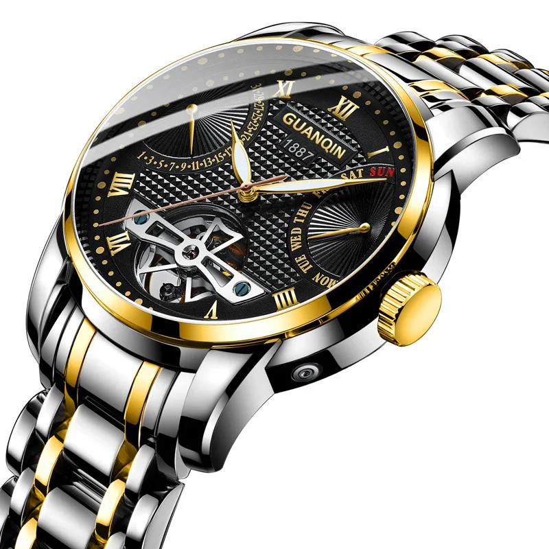 

2019 New Noctilucent Low Hill Free Wheel Fully Automatic Mechanics Hollow Out Male Surface Man Wrist Watch Waterproof A001