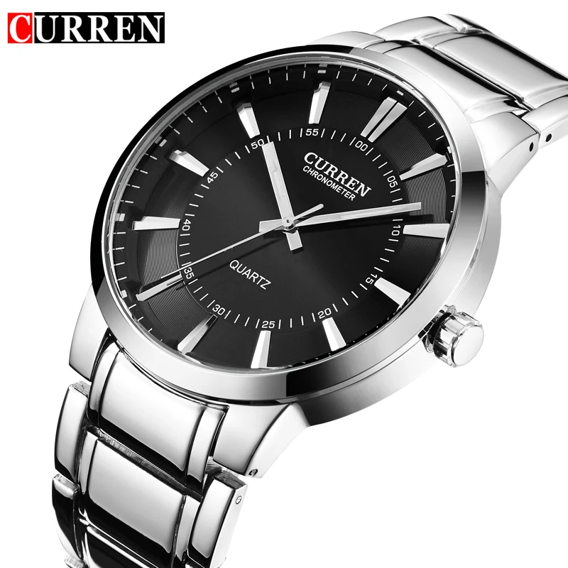 Vente Relojes Hombre Curren Hommes Montres Top Marque De Luxe En Acier Inoxydable Hommes Montres Horloge Hommes quartz montre Affaires Montre De Poignet