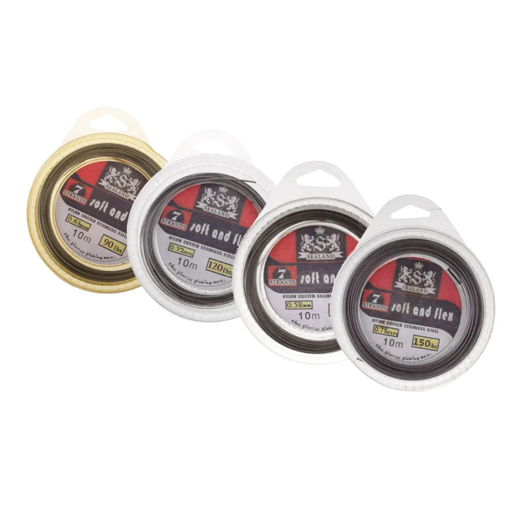 10m Durable Bite-Proof Stainless Steel Coating Fishing Wire Leader Jigging Line Trace 70/90/120/150LB Fishing Lures Leader