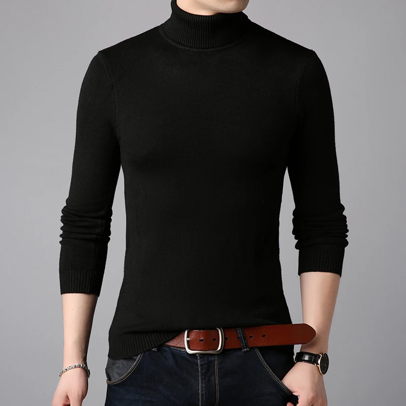 Goedkoop 2019 Winter Dikke Warme Kasjmier Trui Mannen Coltrui Heren Truien Slim Fit Trui Mannen Klassieke Wollen Truien Pull Homme