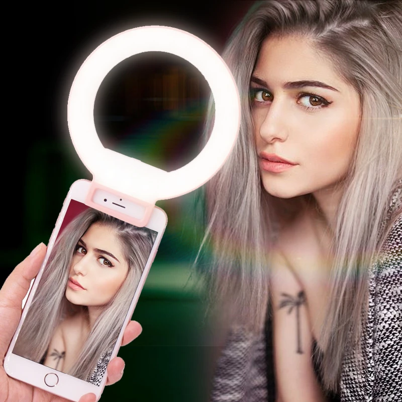 

ISF Charm Eyes Smartphone LED Ring Selfie Light Night Darkness Selfie Supplement Brightness Beautify Photography Video for Phone