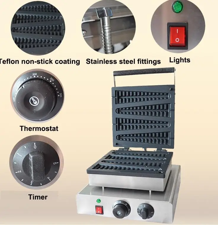 Бесплатная воздушный корабль 220 В 4 шт. вафельные палочки вафельница stick вафельные палочки машина/электрические Pine вафельница