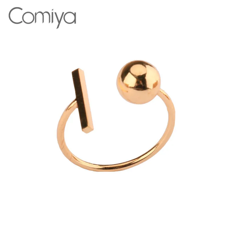 

Comiya Hot Fashion Gold Color Zinc Alloy Open Rings For Women Bijoux Femme Bagues Anillos Mujer Ball Geometric Ring Accessories