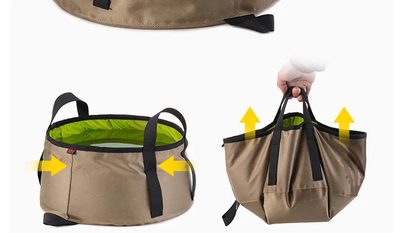 Sac deau ext/érieure pliable Lavabo Lavabo Footbath /évier pour le camping khak