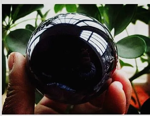 Natural black obsidian quartz crystal ball sphere for decoration (5)