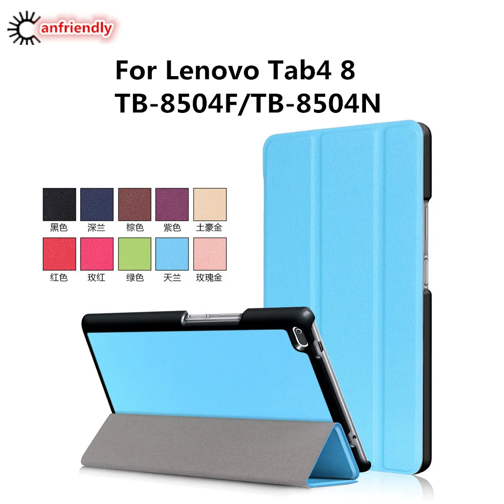 Чехол для Lenovo Tab 4 8 ТБ 8504F тонкий откидной подставка из искусственной кожи Tab4 0 &quot