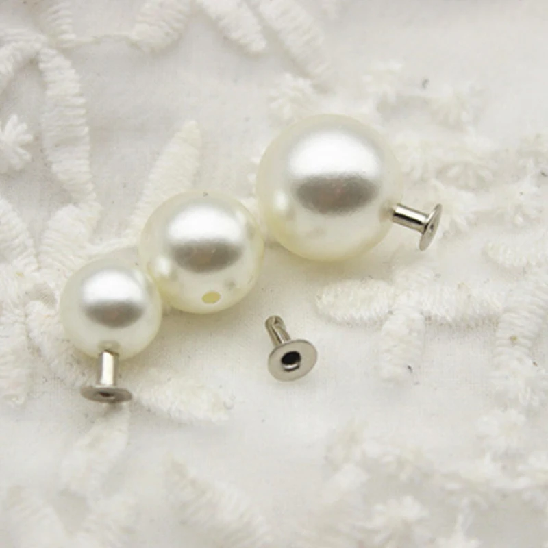 

50pcs 10/12/14mm Pearls Rivets Studs Fashion Decoration Stylish Ornament for DIY Leather Crafts Decorating Bag Shoes Clothes