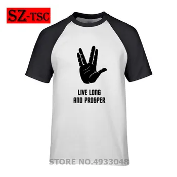 

2019 Newest summer Men's T-shirts Star Vulcans Hands Live Long and Prosper Trek Print Hipster Funny t shirt Men Tees shirt
