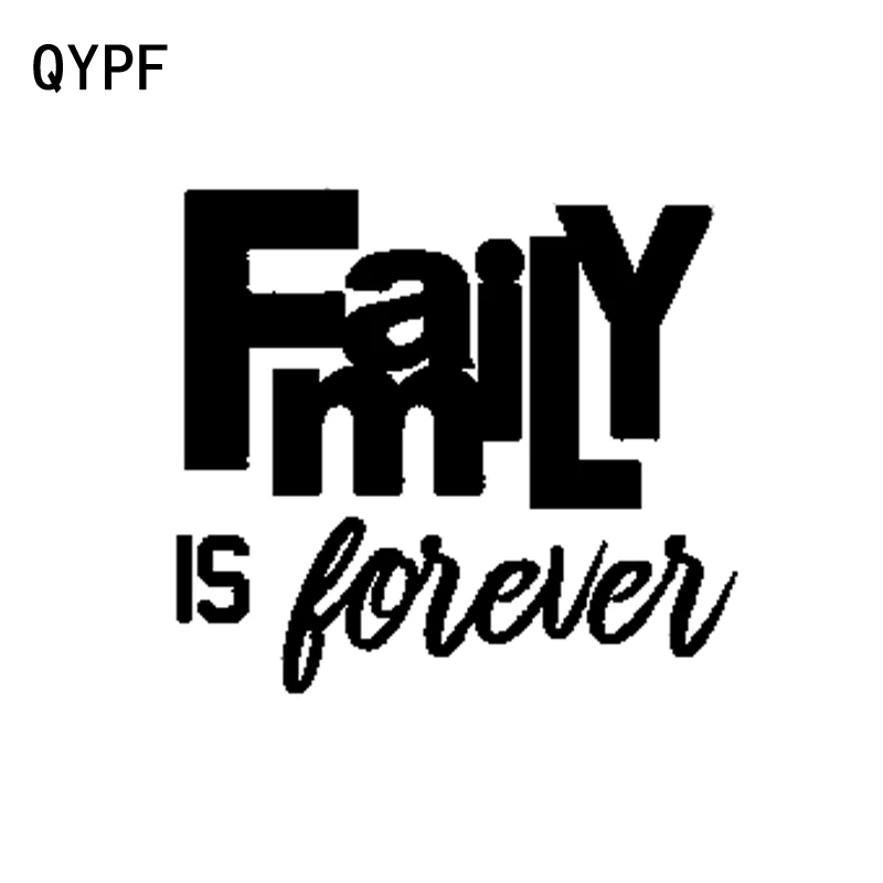 

QYPF 15cm*13.5cm Fashion FAMILY Is Forever Happiness Car Sticker Decal Black Silver Vinyl Decoration C15-1475