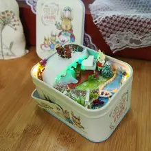 Набор для кукольного домика Diy миниатюрная деревянная головоломка Кукольный дом miniaturas мебель металлическая коробка украшение для дома-ледяная сказка