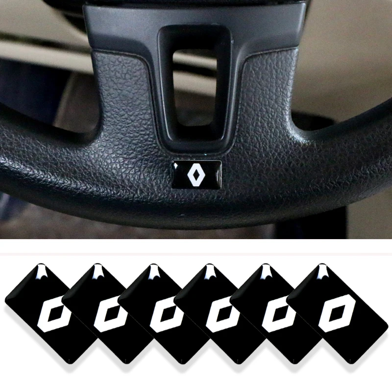 

6pcs/set case for Renault duster megane 2 logan renault clio Steering wheel 3D Epoxy Car decoration sticker